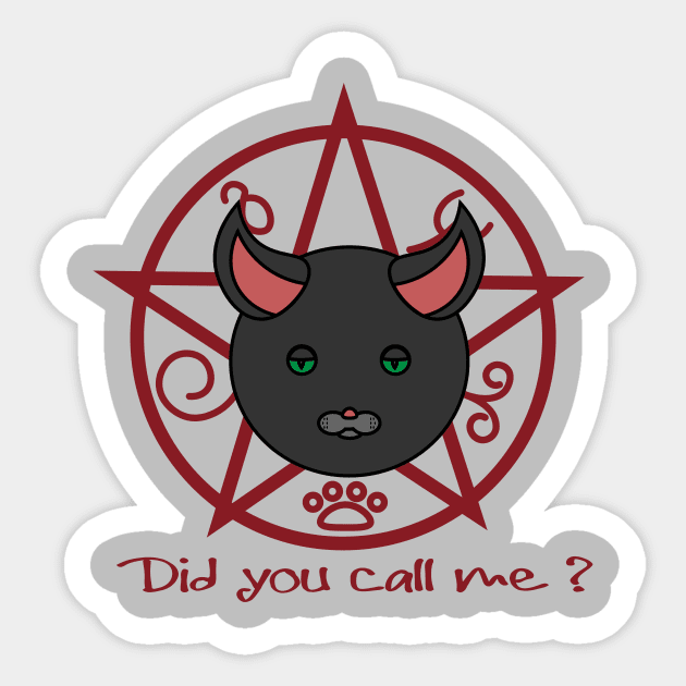Devilishly diabolical cat Sticker by VarisVoron